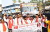 City residents protest against fish trucks discharging foul water along roads